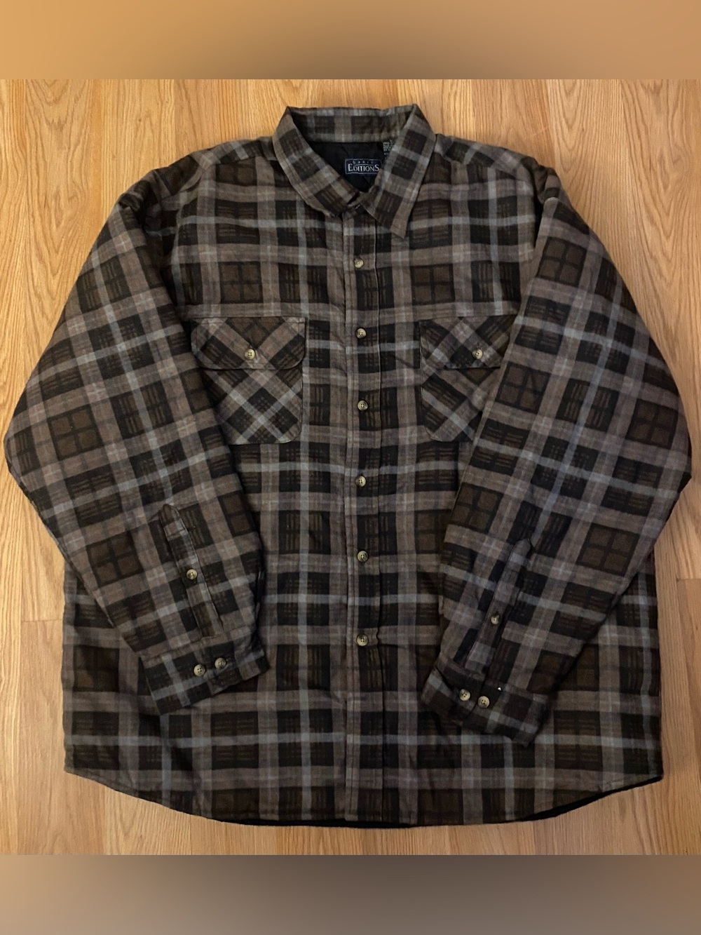 Basic Editions Quilt Lined Flannel Shirt Jacket NWOT